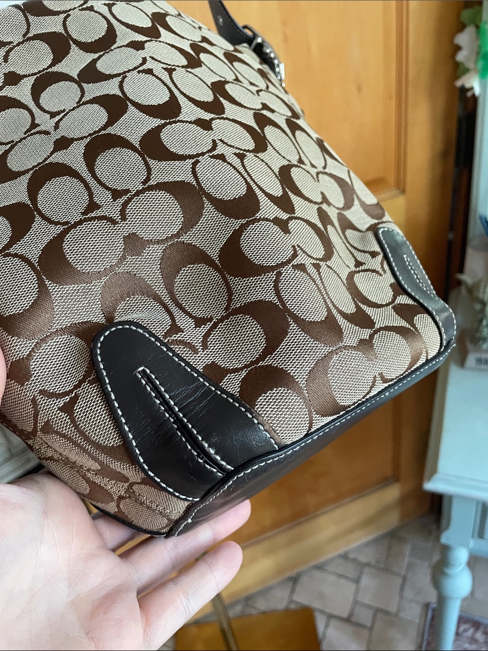 Coach Signature Canvas Hobo Bag in Brown/Tan 6076 - Picture 5 of 15